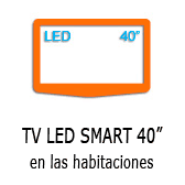 television en todas las habitaciones 40"